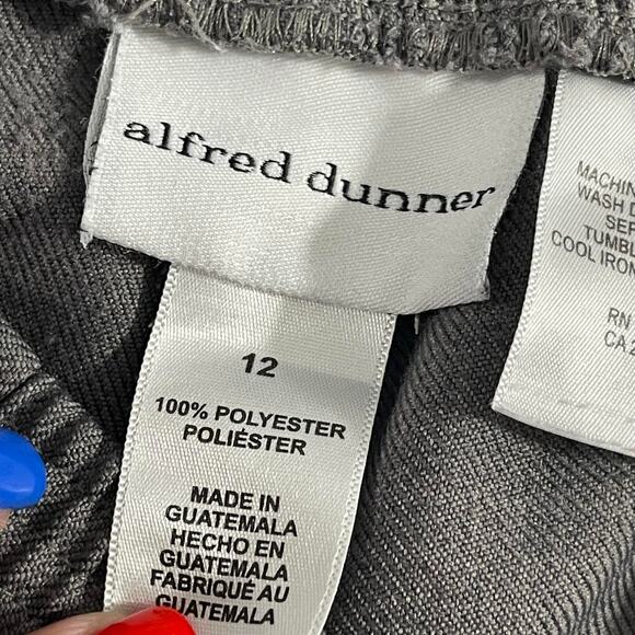 Alfred Dunner slacks pants trousers women's 12 GRAY elastic waist pull on slash - Picture 7 of 14